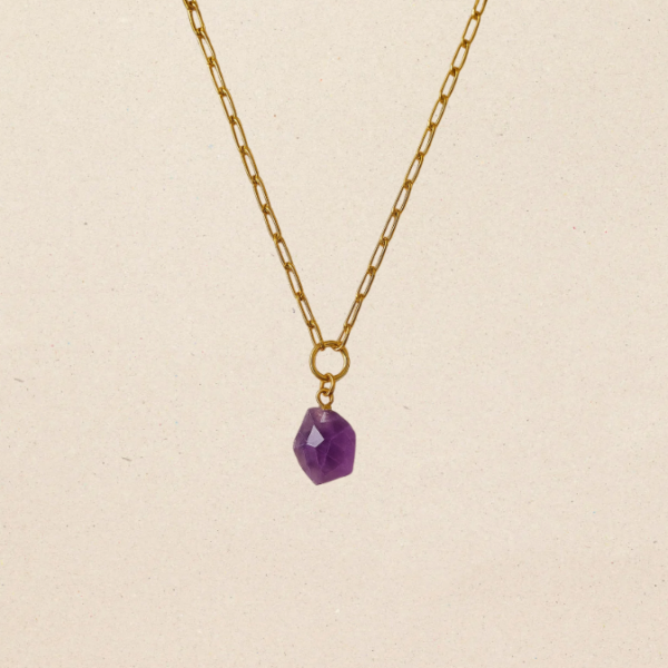 Amethyst Paperclip Necklace